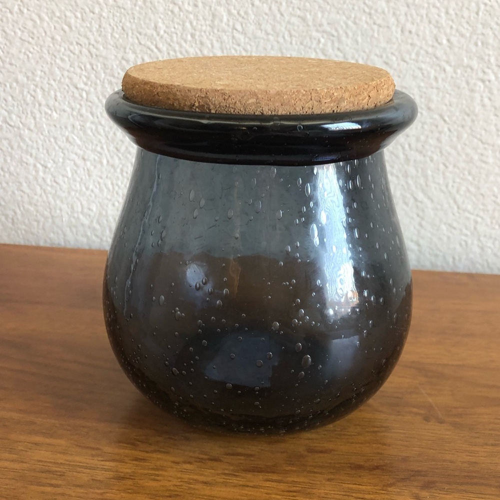 Threshold Target Black Bubble Glass Jar w Cork Lid